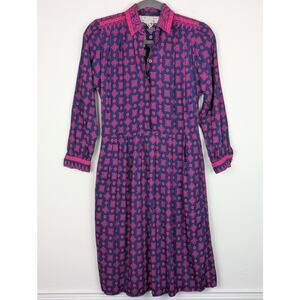 California Design Dress Dorothy Samuel Midi Vintage 70s 80s Blue Size SP